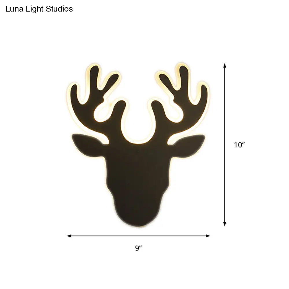 Contemporary Black And White Antler Led Sconce