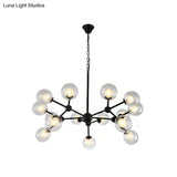 Contemporary Black Chandelier Light Fixture With Clear & Frosted Glass