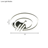 Contemporary Black Circular Led Flush Mount Ceiling Light 15’/19.5’ Wide Warm/White Acrylic Fixture