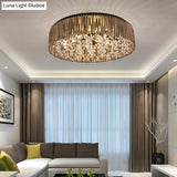 Contemporary Black Crystal 4 - Head Flush Mount Ceiling Light
