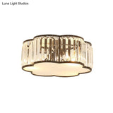 Contemporary Black Crystal Cloud Flush Lamp With 3/4/5 Lights - Bedroom Flushmount Lighting