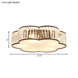 Contemporary Black Crystal Cloud Flush Lamp With 3/4/5 Lights - Bedroom Flushmount Lighting