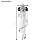 Contemporary Black Crystal Spiral Pendant Ceiling Light - 5-Light Led Perfect For Living Room
