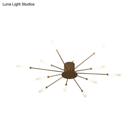 Contemporary Black/Gold Ceiling Light Fixture With Acrylic Led For Bedroom - Semi Flush Mounted