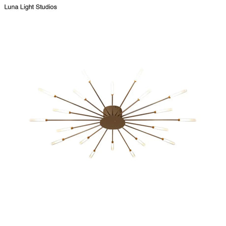 Contemporary Black/Gold Ceiling Light Fixture With Acrylic Led For Bedroom - Semi Flush Mounted