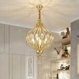 Contemporary Black/Gold Lantern Chandelier With Crystal Encrusted Hanging Lamp Kit - 4/6 Lights 4 /