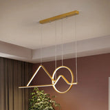 Contemporary Black/Gold Led Pendant Chandelier For Dining Room: Sunset Metallic Island Hanging