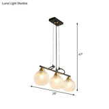 Contemporary Black Hanging Chandelier With Clear/Prismatic Glass 3/4 Bulbs - Modern Pendant Light
