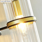 Contemporary Black Iron Wall Lamp With Clear Glass Shade - 1 Bulb Circular Sconce Lighting