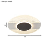 Contemporary Black Led Ceiling Flush Mount Light For Bedroom - Warm/White 9’/12’/18’ Wide