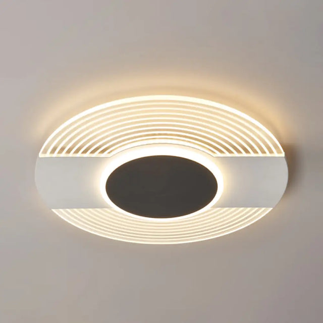 Contemporary Black Led Ceiling Flush Mount Light For Bedroom - Warm/White 9/12/18 Wide