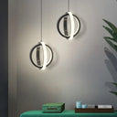 Contemporary Black Led Pendant Light - Orbit Metal Ceiling Kit With Warm/White Lighting / Warm