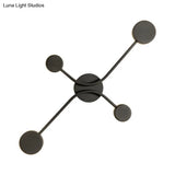 Contemporary Black Metallic Led Wall Mount Lamp - Warm/White Light Fixture