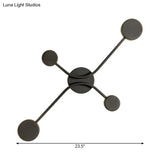 Contemporary Black Metallic Led Wall Mount Lamp - Warm/White Light Fixture