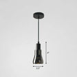 Contemporary Black Smoke Grey Glass Pot Lid Pendant Light For Dining Room Ceiling Lighting / D