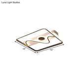 Contemporary Black Square Frame Led Flush Mount Ceiling Light - 16’/19.5’/23.5’ Warm/White