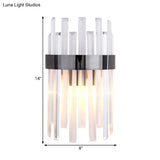 Contemporary Black Wall Sconce With Icicle Crystal For Dining Room Lighting