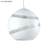 Contemporary Black/White Handblown Glass Pendant Light - Orbit Shade 1