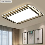 Contemporary Black - White Led Ceiling Light For Living Room - Acrylic Flush Mount Fixture