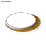 Contemporary Black/White Led Circle Flush Mount Ceiling Light Metal Fixture In White/Warm