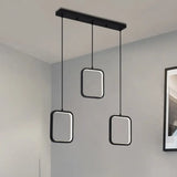Contemporary Black/White Square Drop Pendant Led Acrylic Ceiling Light Fixture - Warm/White
