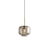 Contemporary Brass Suspension Lamp With Clear Glass Shade - Dining Room Pendant Light