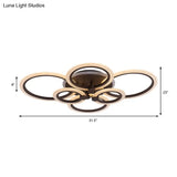 Contemporary Brown Led Ceiling Light - Petal Acrylic Flush For Living Room (Neutral/Warm/White)