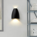Contemporary Bullet Wall Sconce - Led Up And Downlight For Stairway Modern Metallic Finish In