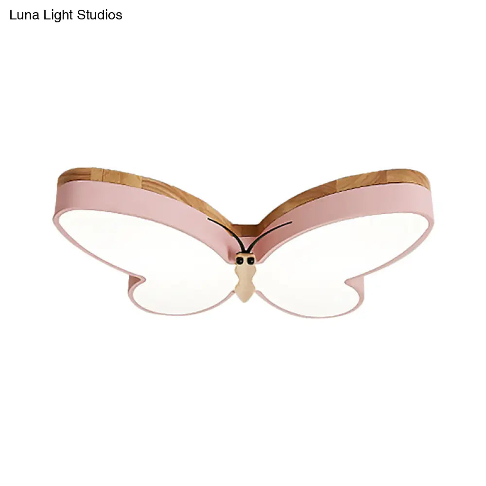 Contemporary Butterfly Acrylic Led Ceiling Light For Living Room - Flush Mount Design