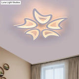 Contemporary Ceiling Lamp With Led Leaves Acrylic Shade And Multiple Light Options