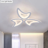 Contemporary Ceiling Lamp With Led Leaves Acrylic Shade And Multiple Light Options