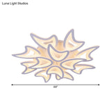 Contemporary Ceiling Lamp With Led Leaves Acrylic Shade And Multiple Light Options