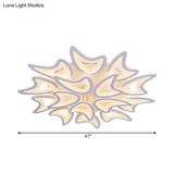 Contemporary Ceiling Lamp With Led Leaves Acrylic Shade And Multiple Light Options