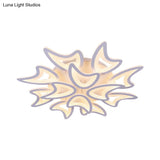 Contemporary Ceiling Lamp With Led Leaves Acrylic Shade And Multiple Light Options