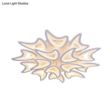 Contemporary Ceiling Lamp With Led Leaves Acrylic Shade And Multiple Light Options