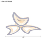 Contemporary Ceiling Lamp With Led Leaves Acrylic Shade And Multiple Light Options