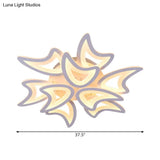 Contemporary Ceiling Lamp With Led Leaves Acrylic Shade And Multiple Light Options
