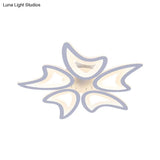 Contemporary Ceiling Lamp With Led Leaves Acrylic Shade And Multiple Light Options