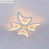 Contemporary Ceiling Lamp With Led Leaves Acrylic Shade And Multiple Light Options
