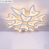 Contemporary Ceiling Lamp With Led Leaves Acrylic Shade And Multiple Light Options