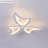 Contemporary Ceiling Lamp With Led Leaves Acrylic Shade And Multiple Light Options