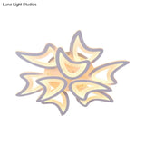 Contemporary Ceiling Lamp With Led Leaves Acrylic Shade And Multiple Light Options