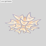 Contemporary Ceiling Lamp With Led Leaves Acrylic Shade And Multiple Light Options