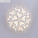 Contemporary Ceiling Lamp With Led Leaves Acrylic Shade And Multiple Light Options