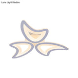 Contemporary Ceiling Lamp With Led Leaves Acrylic Shade And Multiple Light Options