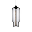 Contemporary Ceiling Pendant Light With Colorful Bottle Glass Shade - 1 Hanging Fixture Smoke Gray