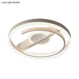 Contemporary Circle Acrylic Ceiling Mounted Led Flush Light - 16’/19.5’ Wide Black/White