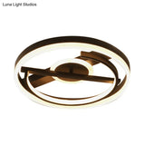 Contemporary Circle Acrylic Ceiling Mounted Led Flush Light - 16’/19.5’ Wide Black/White