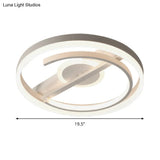 Contemporary Circle Acrylic Ceiling Mounted Led Flush Light - 16’/19.5’ Wide Black/White