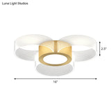 Contemporary Circle Ceiling Light: Acrylic 3/4/5 Bulbs Flush Mount Gold Finish